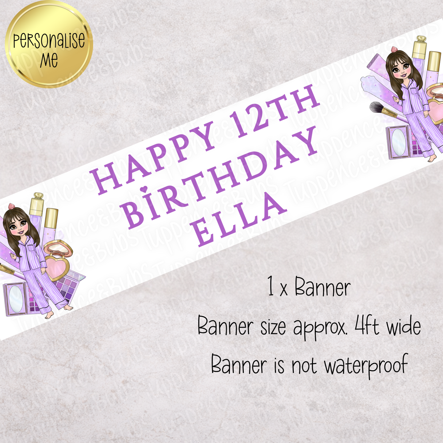 Purple Make Up Pj's Banner