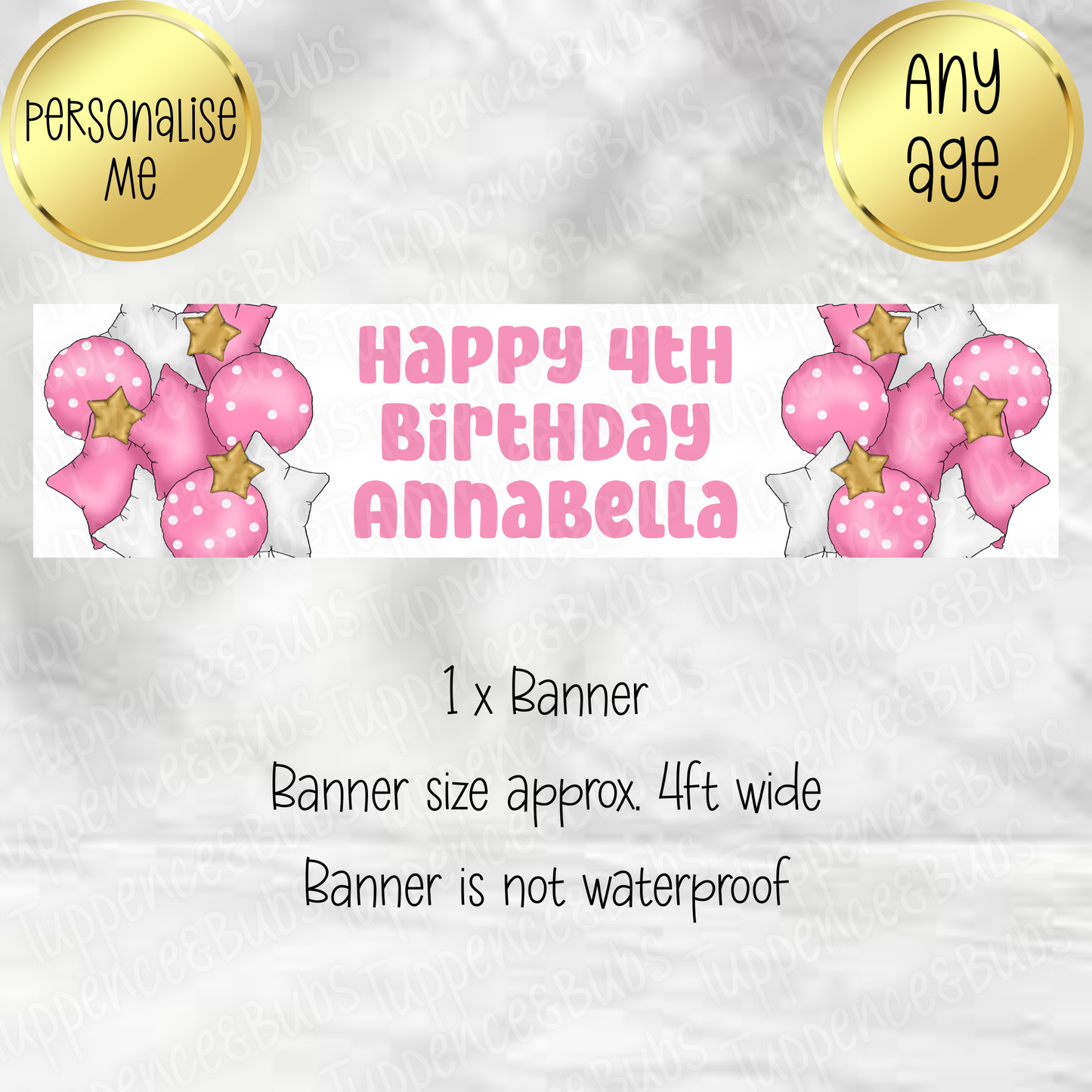 Red or Pink Polka Dot Banner