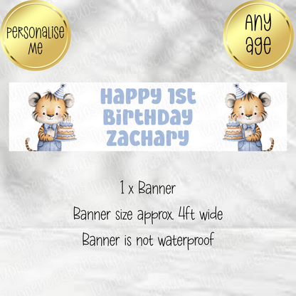 Tiger Themed Birthday Banner - 6 Designs