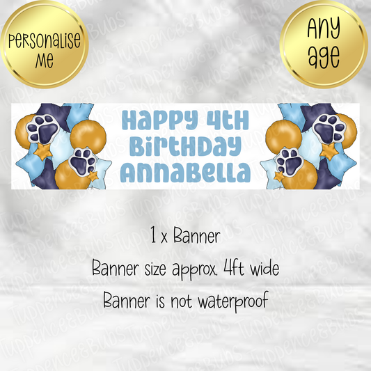 Blue Dog Themed Banner - 3 Colours