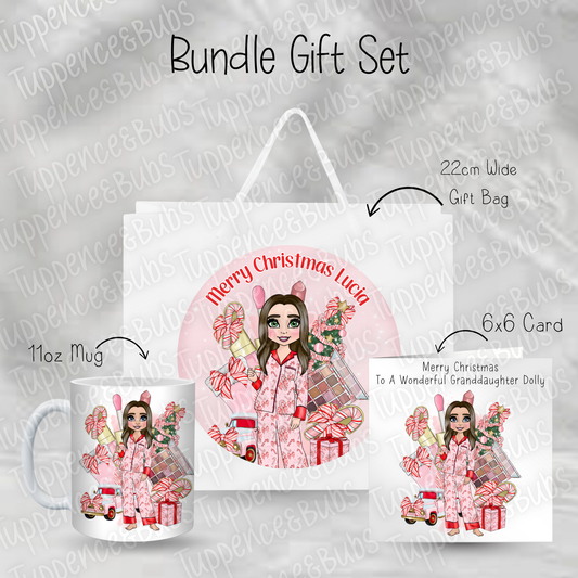 Candy Cane Striped PJ's Themed Gift Bundle