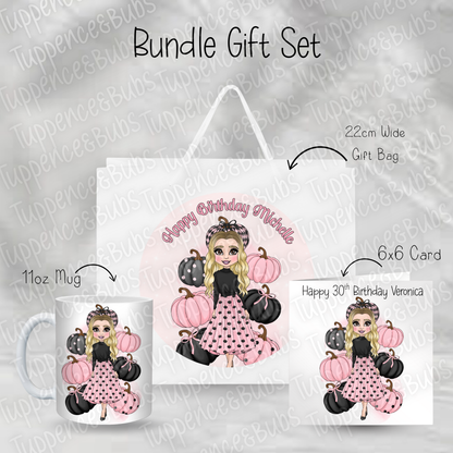 Pink & Black Pumpkin Birthday Gift Bundle