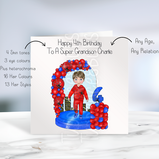 Customised Spiderman Inspired Birthday Card