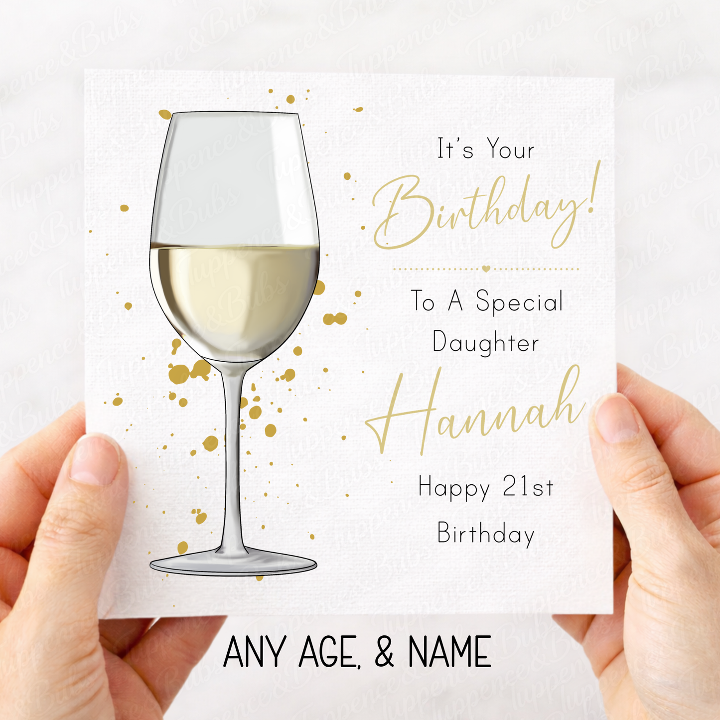 Elegant White Wine Card
