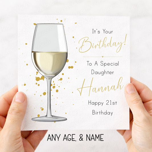 Elegant White Wine Card