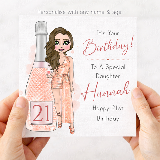 Pink Prosecco Card - Fully Customizable