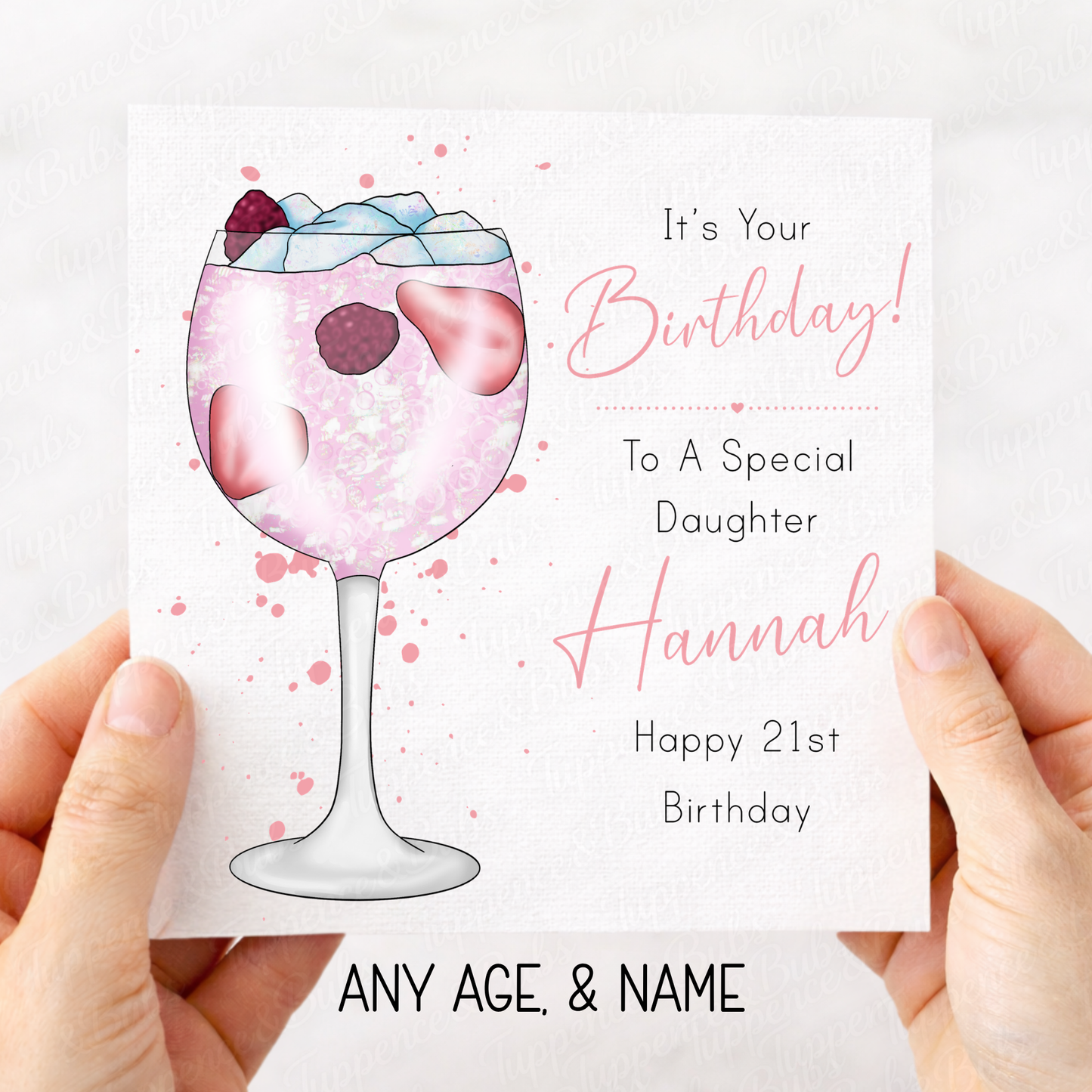 Pink Gin Glass Card