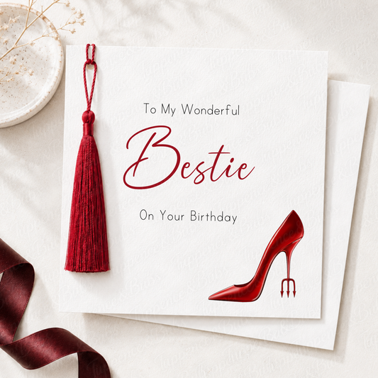 Red Heel Fashionista Birthday Card