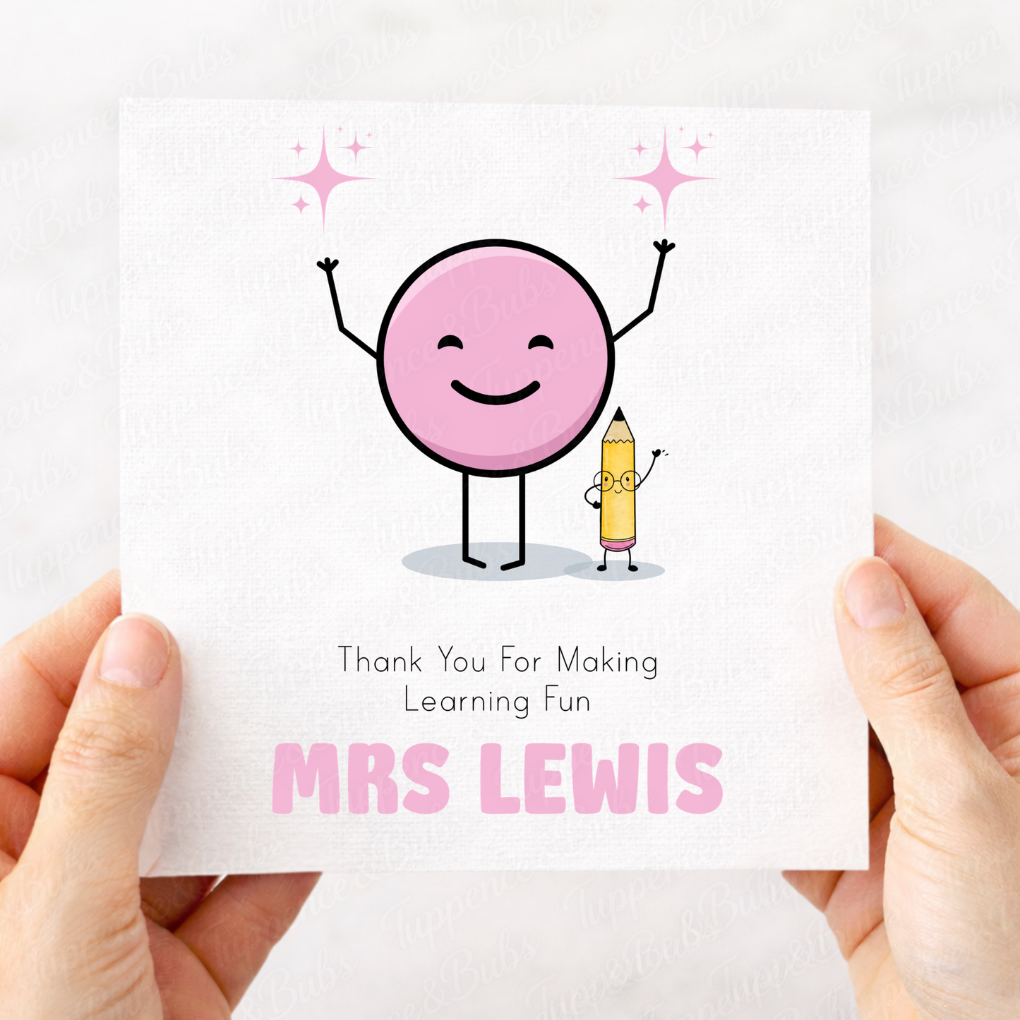 Personalised Pink Happy Teacher Gift Set