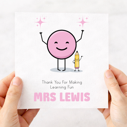 Personalised Pink Happy Teacher Gift Set