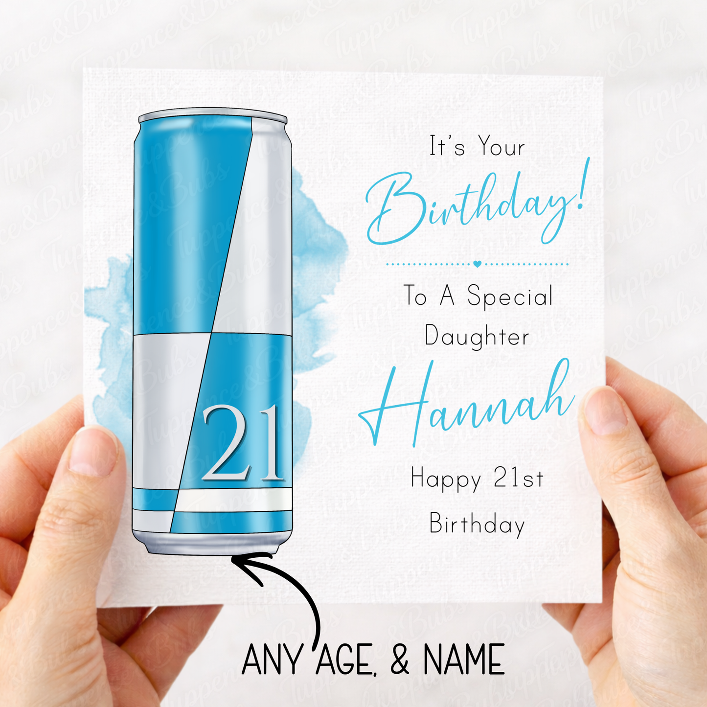 Light Blue Energy Drink Card