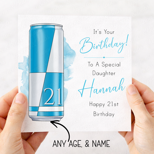 Light Blue Energy Drink Card