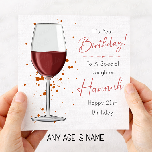 Red Wine Glass Card