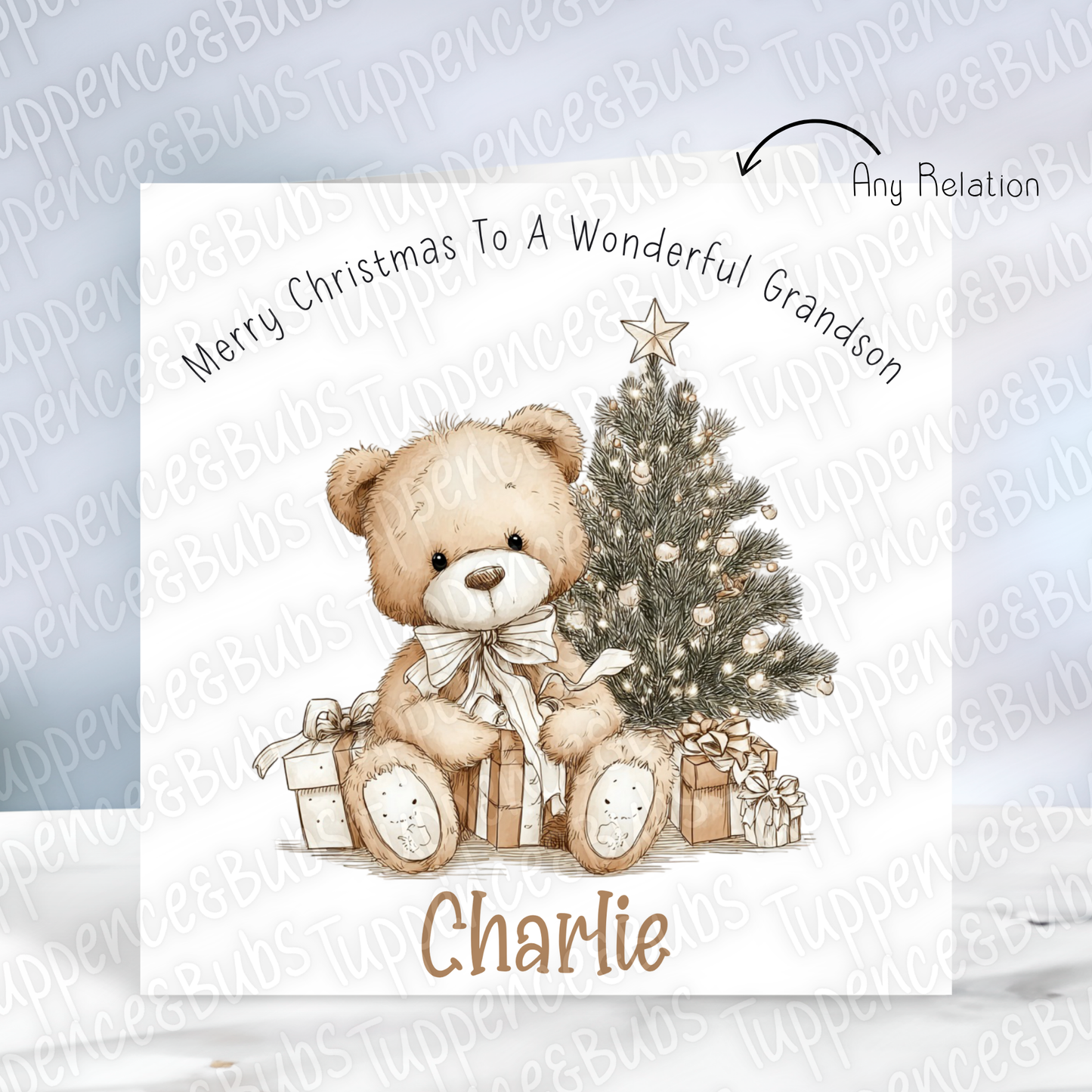 Teddy Bear Themed Christmas Card - 4 Designs