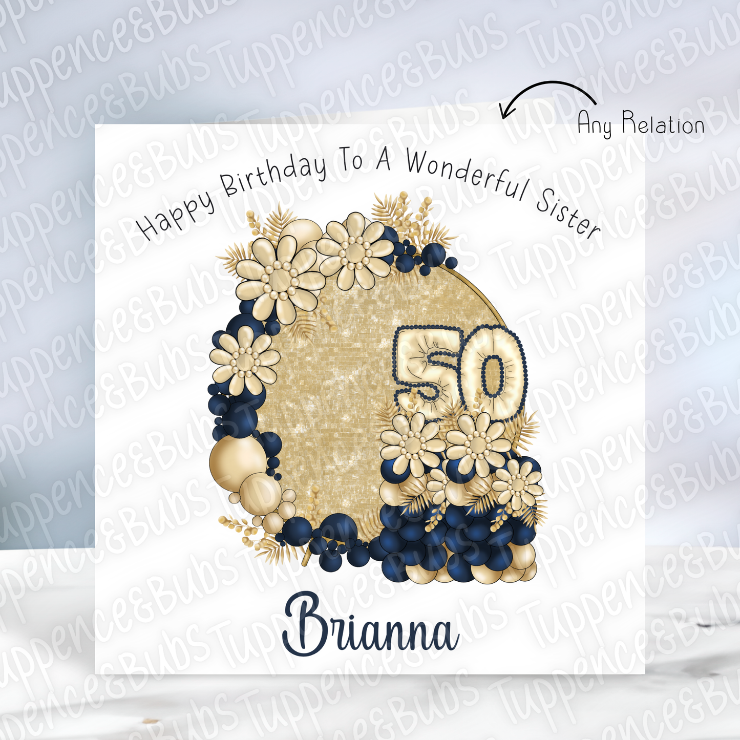 Navy & Gold Themed Birthday Card