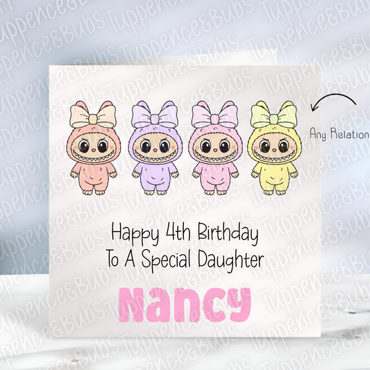 Monster Doll Inspired Birthday Card - 2 Designs