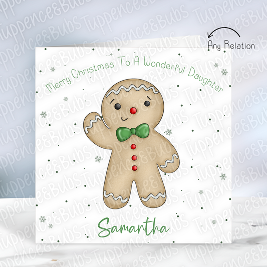 Cute Gingerbread Man Themed Card