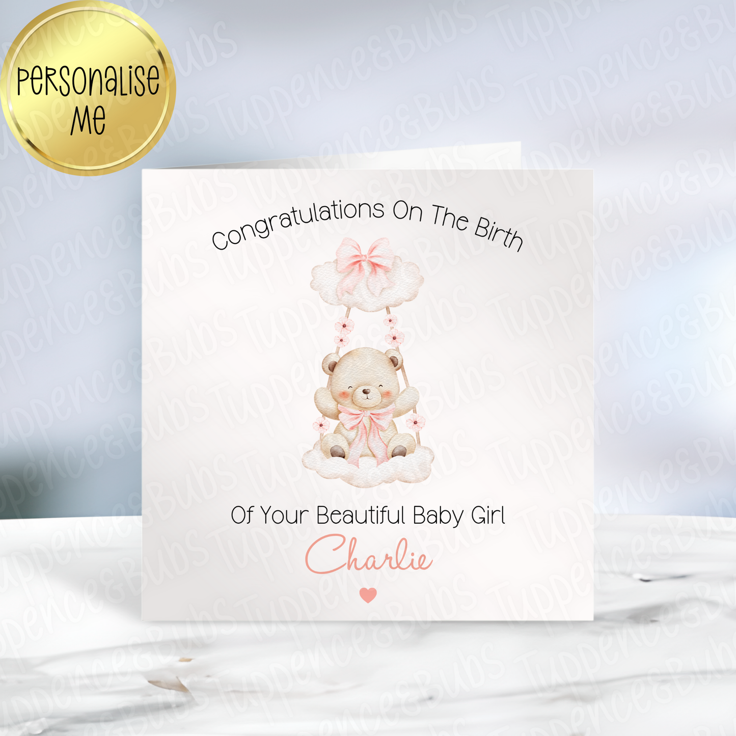 Teddy Bear Themed New Baby Card - 4 Designs