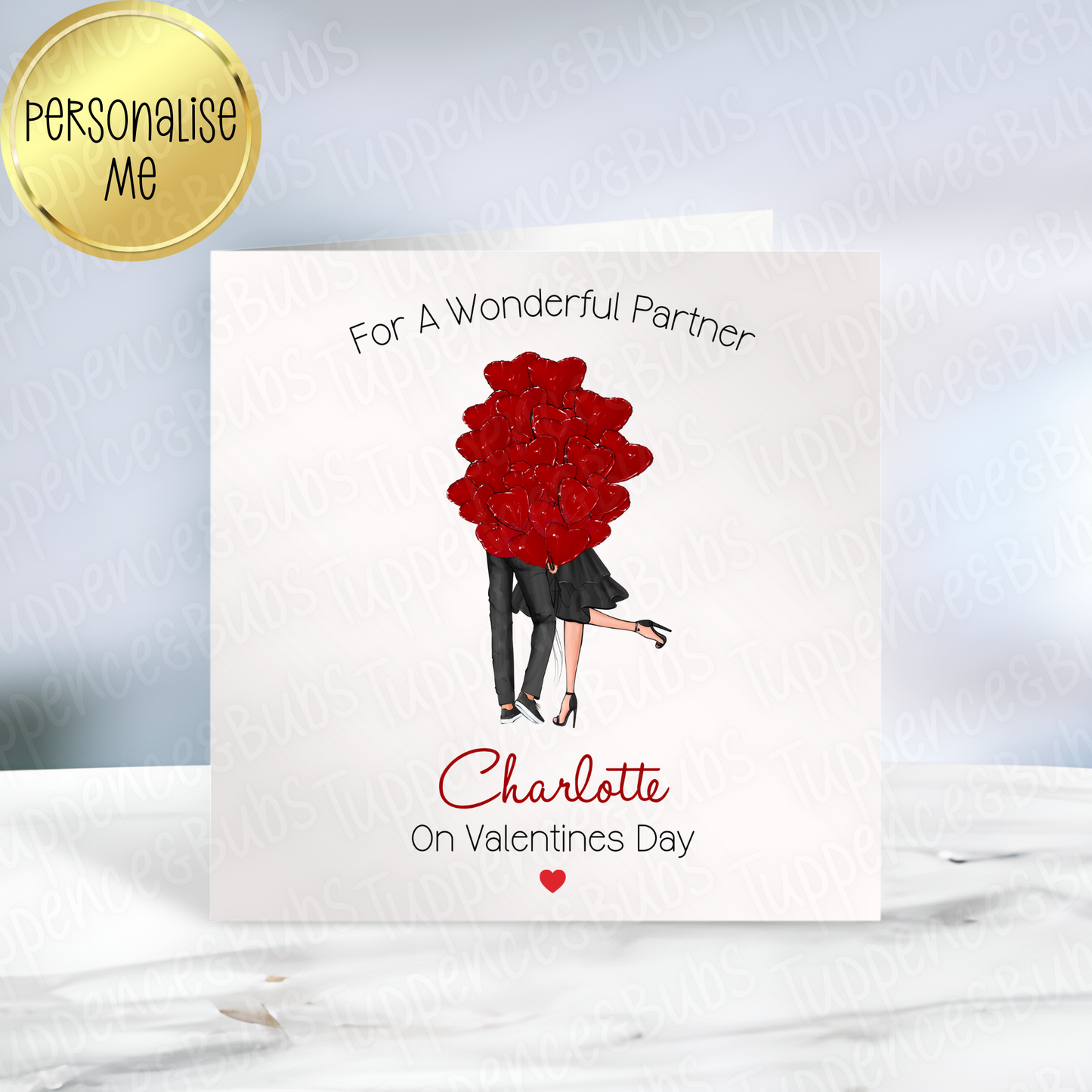 Couple With Balloons Valentine's Card