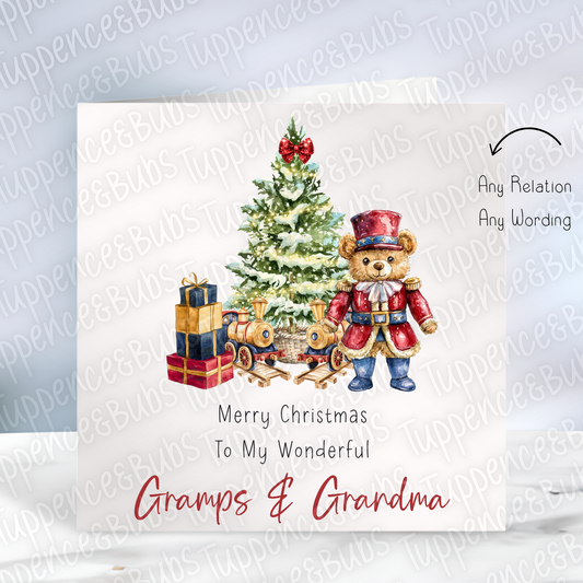 Nutcracker & Bear Themed Christmas Card - 3 Designs