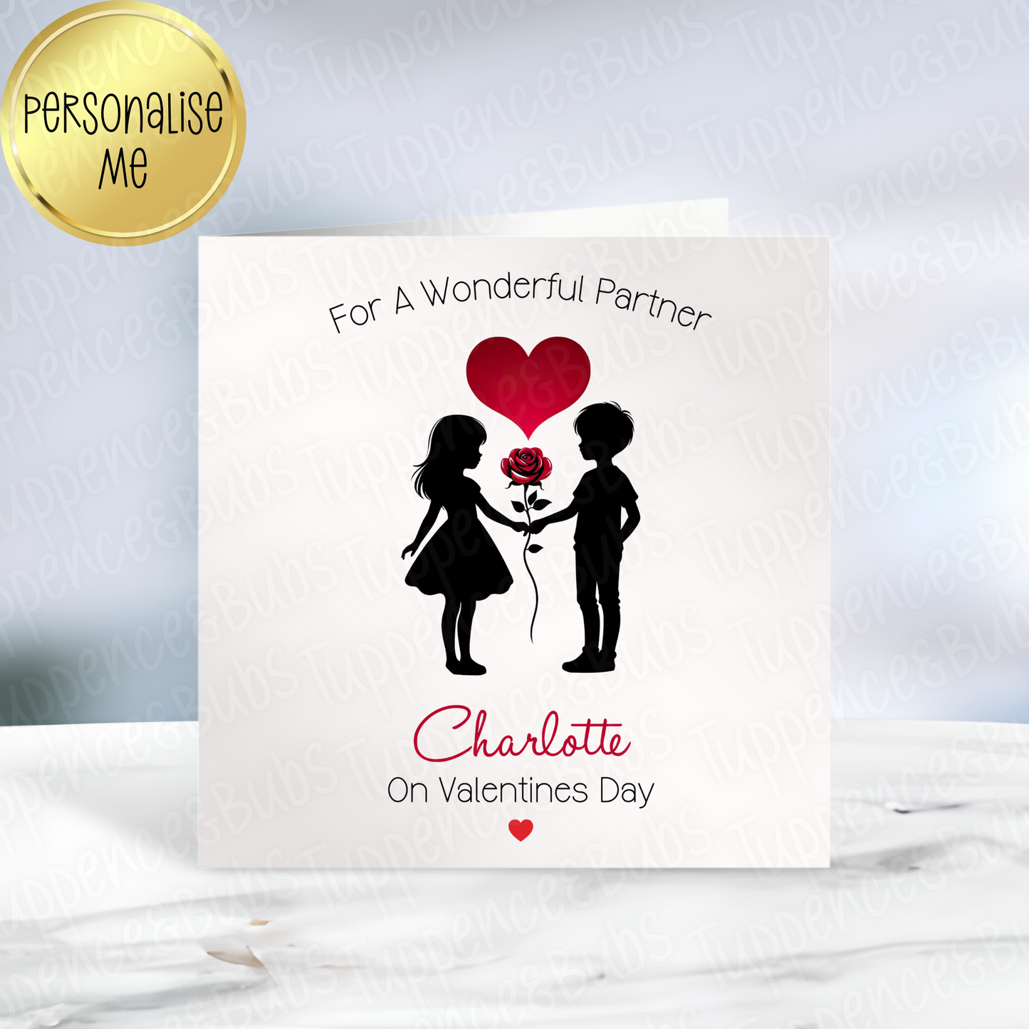 Couple Silhouette Themed Valentine's Card - 4 Designs