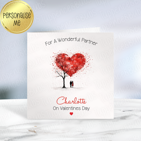 Couple Silhouette Themed Valentine's Card - 4 Designs