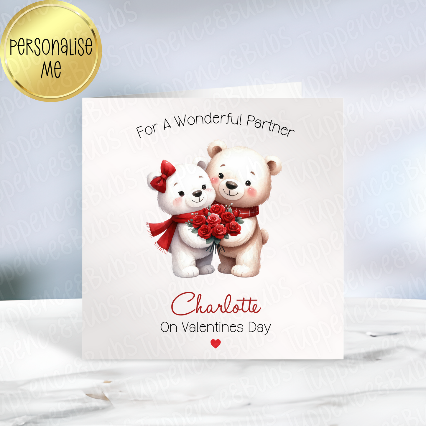 Bears In Love Valentine's Card - 3 Designs