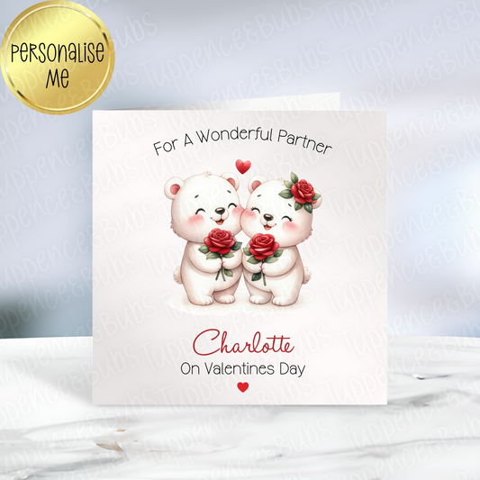 Bears In Love Valentine's Card - 3 Designs