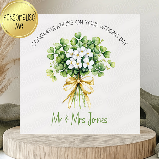 Floral Bouquet Themed Wedding Card