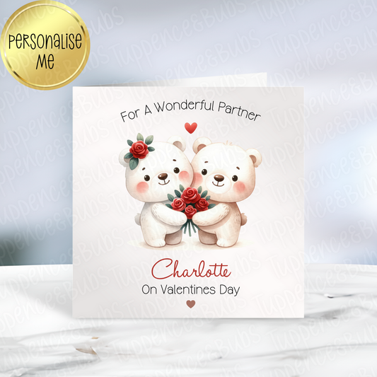 Bears In Love Valentine's Card - 3 Designs