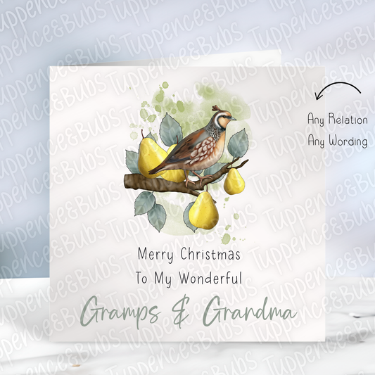 Partridge Themed Christmas Card