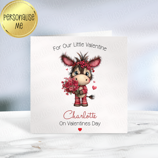 Donkey Themed Valentine's Card