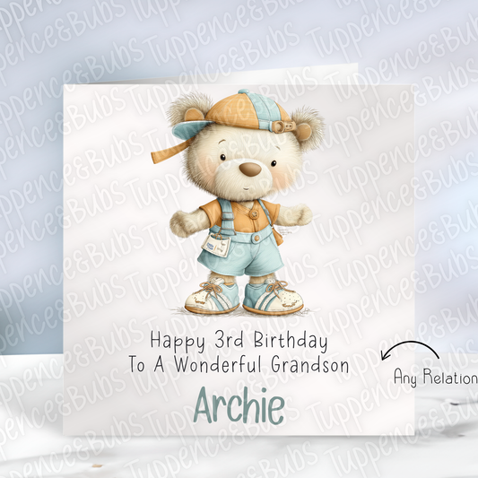 Sporty Bear Themed Card - 2 Designs