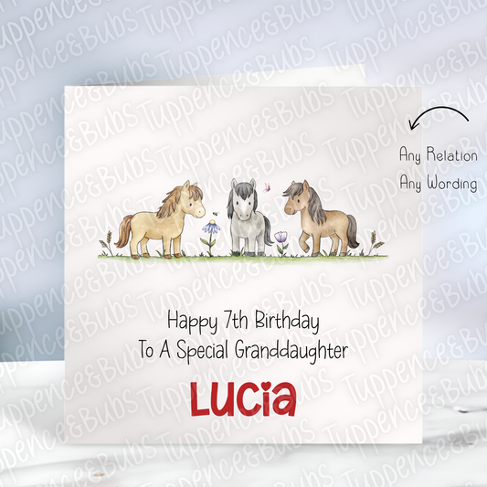 Pony Themed Birthday Card