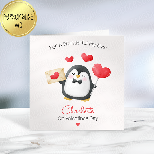 Penguin Themed Valentine's Card