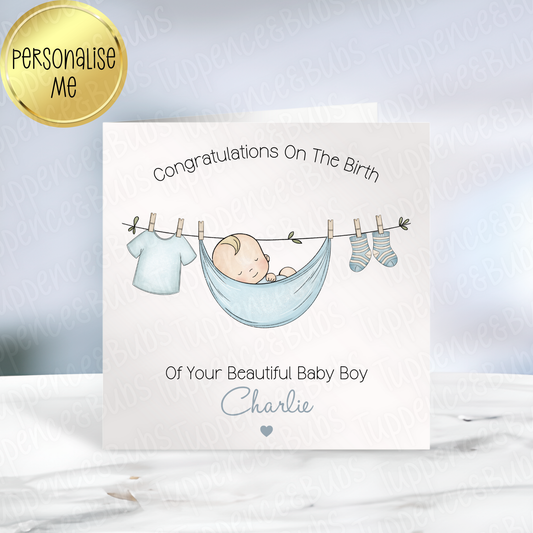 New Baby Card - Pink or Blue