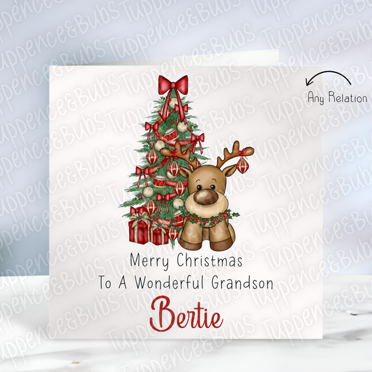 Cute Reindeer Themed Christmas Card