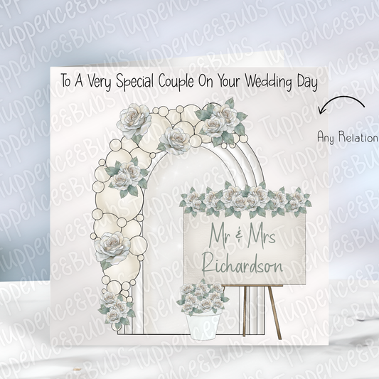 Floral Wedding Sign Themed Card