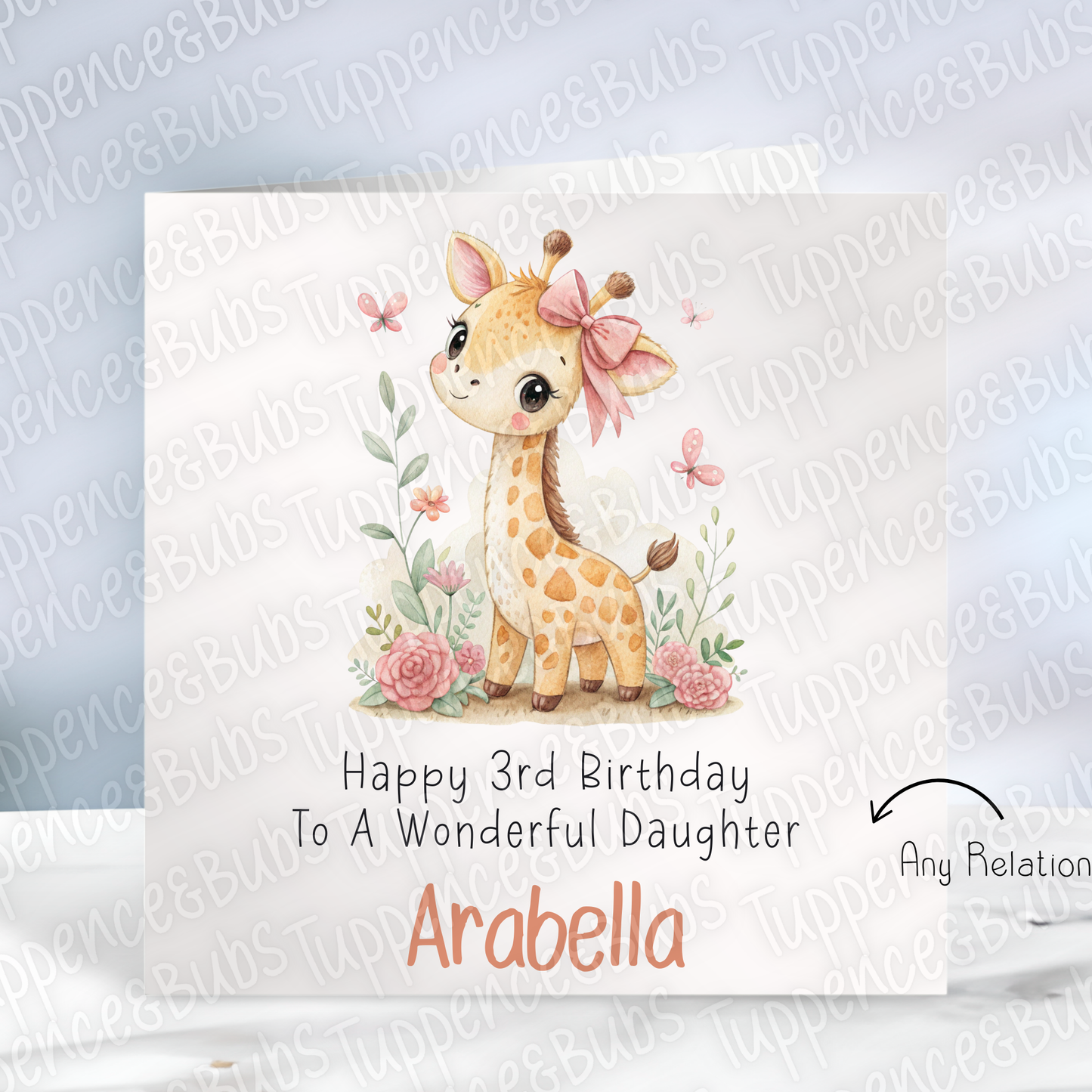 Cute Giraffe With Pink Bow - 2 designs