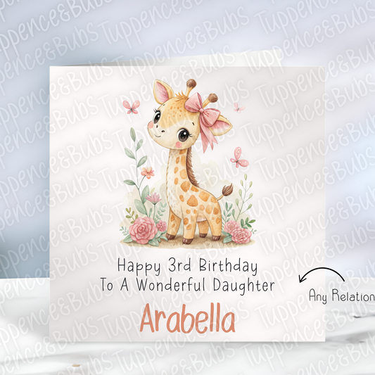 Cute Giraffe With Pink Bow - 2 designs