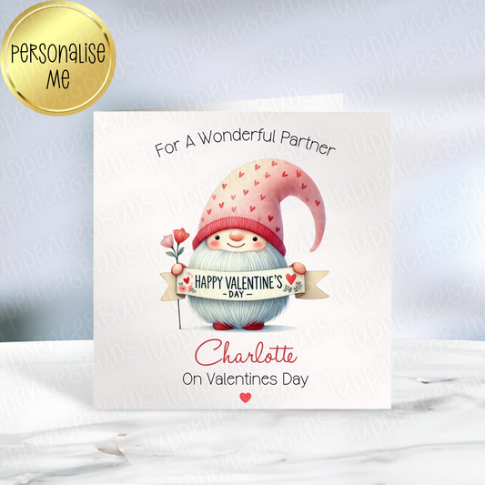 Gnomes Themed Valentine's Card - 4 Designs
