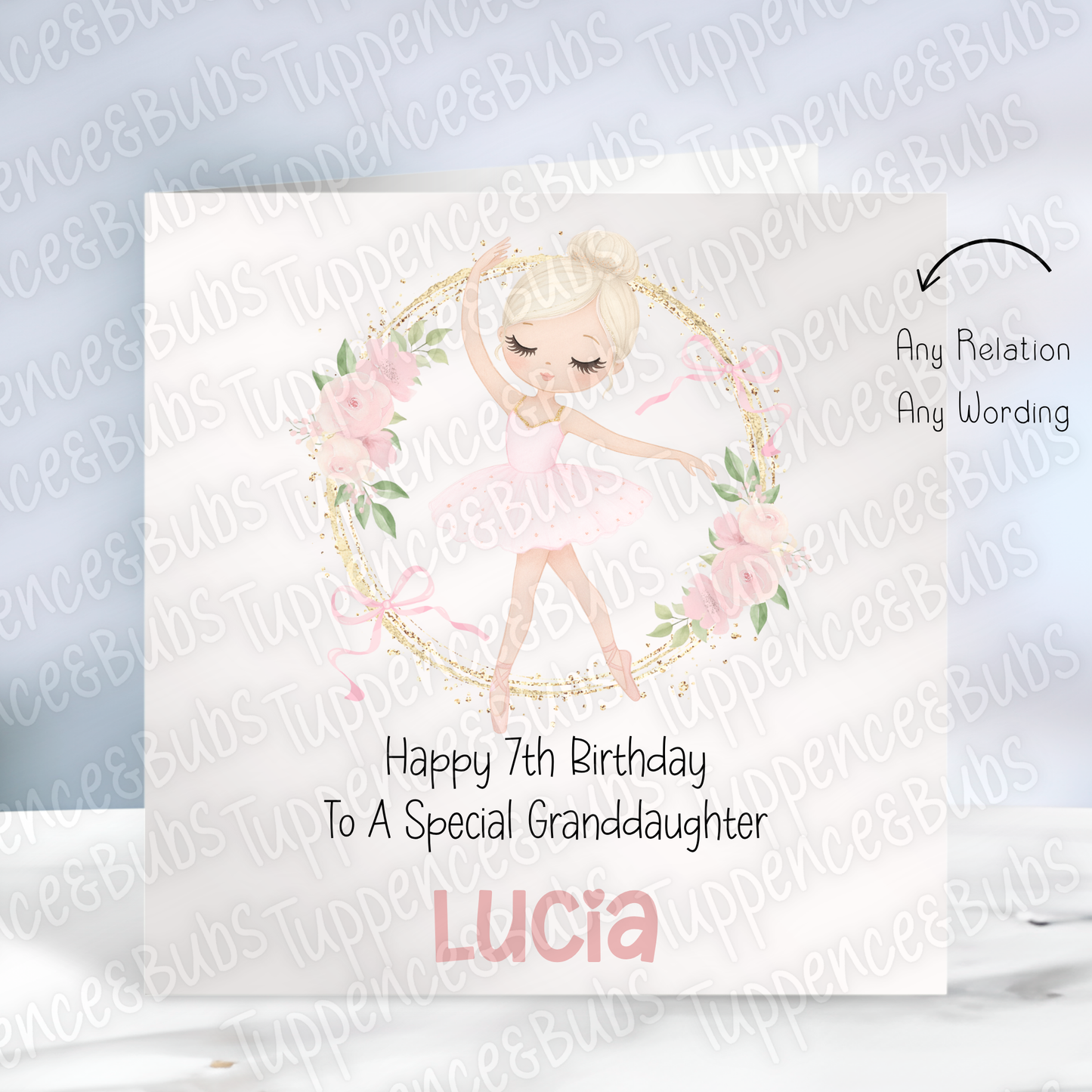 Cute Ballerina Themed Card