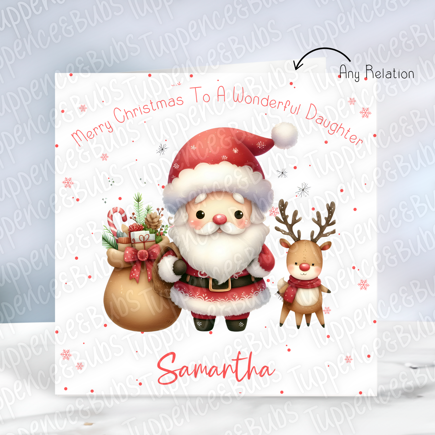 Santa/Reindeer Themed Christmas Card - 4 Designs
