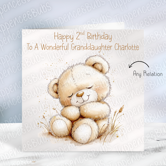 Cute Sleeping Bear Themed Card - 5 designs
