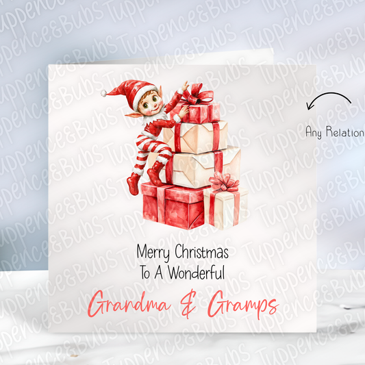 Cute Elf Christmas Card