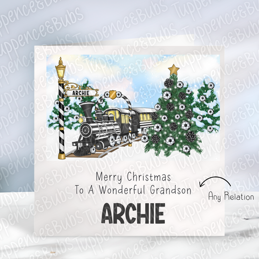 Black & White Football Themed Christmas Card