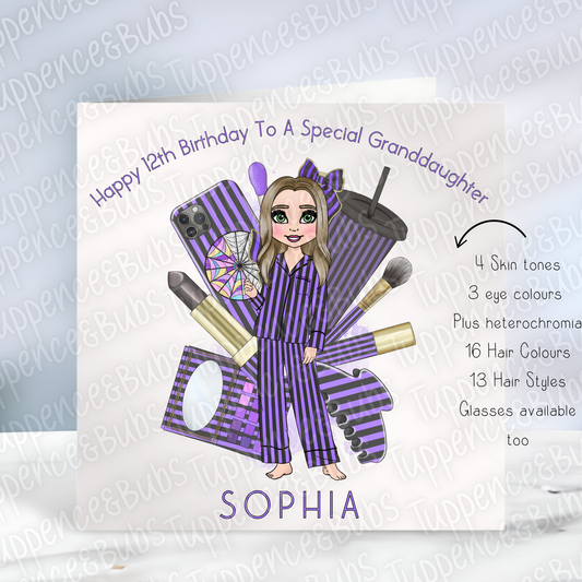 Wednesday Themed Pj's MakeUp Card