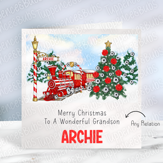 Red & White Football Themed Christmas Card