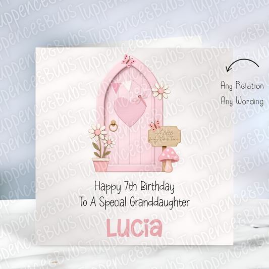 Fairy Door Themed Birthday Card