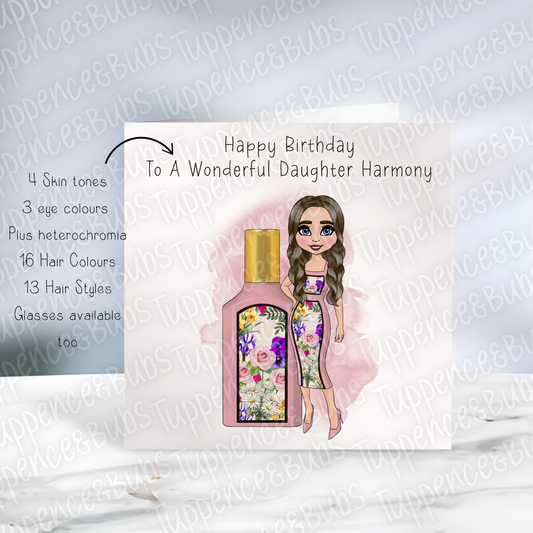 Flora Inspired Perfume Birthday Card